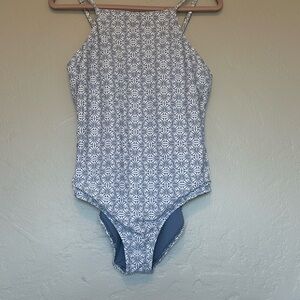 Raisins Blue and White One Piece Swimsuit